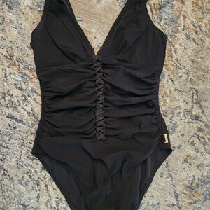 SHAN Picasso, one-piece swimsuit, underwire, ruched front